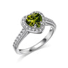 Silver Ring Jewelry Women S925 Sterling Silver Electroplated Heart Shape Diamond Geometric