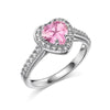 Silver Ring Jewelry Women S925 Sterling Silver Electroplated Heart Shape Diamond Geometric