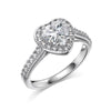 Silver Ring Jewelry Women S925 Sterling Silver Electroplated Heart Shape Diamond Geometric