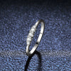 Silver Ring Moissanite Diamond Geometric Style