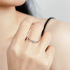 Silver Ring Moissanite Diamond Geometric Style