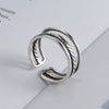 Silver Ring S925 Sterling Silver Geometric Retro Style For Women