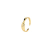 Silver Ring Twisted Bow Open Design Inlaid Zircon