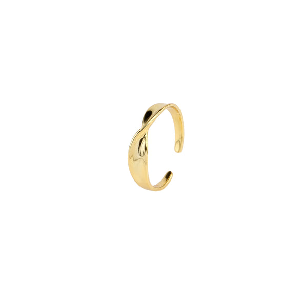 Silver Ring Twisted Bow Open Design Inlaid Zircon