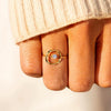 Silver Ring With Geometric Design And Inlaid Zircon Electroplating Process