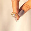 Silver Ring With Geometric Design And Inlaid Zircon Electroplating Process
