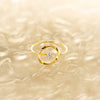 Silver Ring With Geometric Design And Inlaid Zircon Electroplating Process