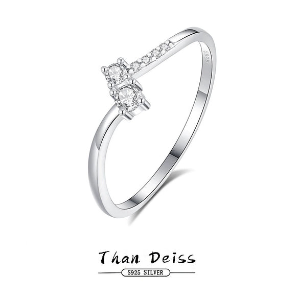 Silver Ring Women's Niche Design Trendy Cold Style Geometric Diamond