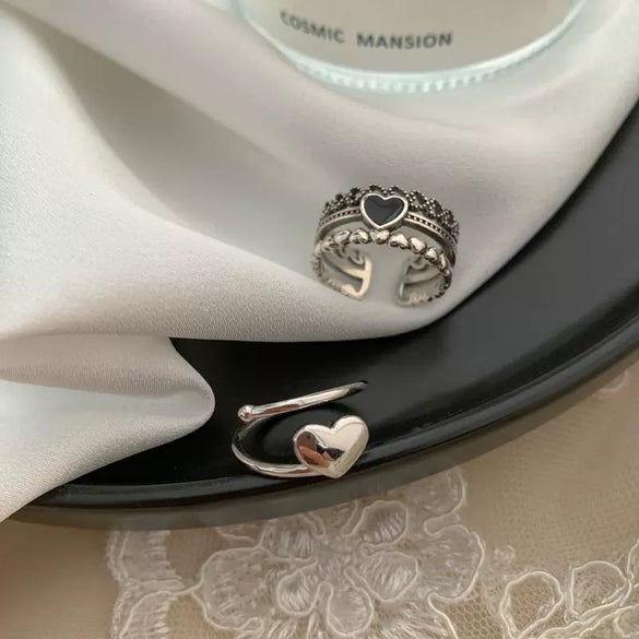 Silver Ring Women's Retro Trendy Simple Fashion Light Luxury