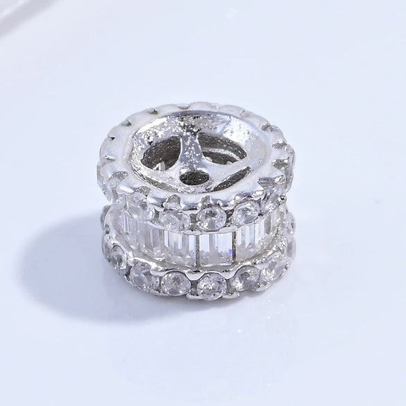 Silver Round Bead Diy Bracelet And Necklace Material With Gear And Petal Shapes