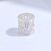 Silver Round Beads Spacer Beads For Diy Bracelet Necklace With Zirconia Light Luxury Style