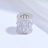Silver Round Beads Spacer Beads For Diy Bracelet Necklace With Zirconia Light Luxury Style