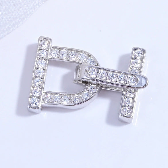 925 Silver Round Crescent Horseshoe Connecting Buckle Diy Handmade Zirconia Beaded Bracelet Necklace Universal Spring Buckle