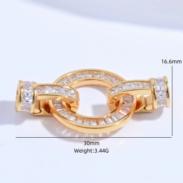 925 Silver Round Crescent Horseshoe Connecting Buckle Diy Handmade Zirconia Beaded Bracelet Necklace Universal Spring Buckle