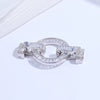 925 Silver Round Crescent Horseshoe Connecting Buckle Diy Handmade Zirconia Beaded Bracelet Necklace Universal Spring Buckle