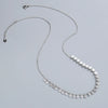 925 Silver Round Tassel Necklace For Women Simple Elegant Geometric Pendant Cross Chain Electroplated Collarbone Jewelry