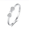 Silver S925 Bow Ring Simple Style Microinlaid Zirconium