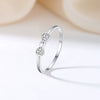 Silver S925 Bow Ring Simple Style Microinlaid Zirconium
