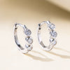 Silver S925 Geometric Cshaped Diamond Earrings