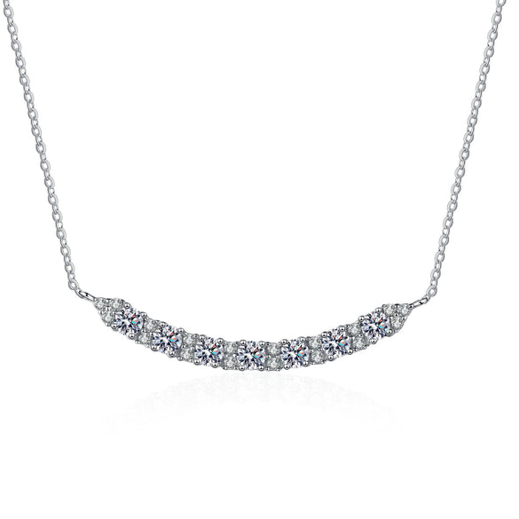 925 Silver Smile Pendant Necklace With O Chain Electroplated Simple Fashion Jewelry