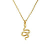 925 Silver Snake Bone Chain Necklace With Electroplated Copper Animal Pendant Retro Unisex Clavicle Jewelry