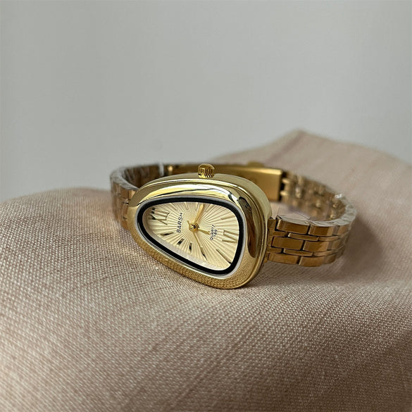 Silver Snake Head Steel Band Women's Simple Retro High End Quartz Watch
