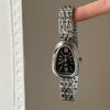 Silver Snake Head Steel Band Women's Simple Retro High End Quartz Watch