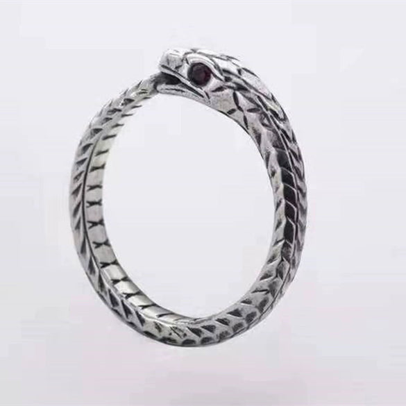 Silver Snake Scale Ring Jewelry With Animal Zodiac Pattern And Electroplating Process