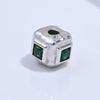 Silver Square Beads Inlaid With Zirconia Pendant Diy Bracelet Necklace