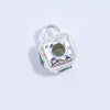 Silver Square Beads Inlaid With Zirconia Pendant Diy Bracelet Necklace