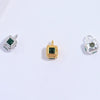 Silver Square Beads Inlaid With Zirconia Pendant Diy Bracelet Necklace