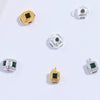 Silver Square Beads Inlaid With Zirconia Pendant Diy Bracelet Necklace