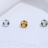 Silver Square Beads Inlaid With Zirconia Pendant Diy Bracelet Necklace