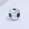 Silver Square Beads Inlaid With Zirconia Pendant Diy Bracelet Necklace