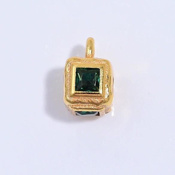 Silver Square Beads Inlaid With Zirconia Pendant Diy Bracelet Necklace