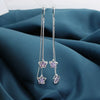 925 Silver Star Tassel Earrings Simple Trendy Long Elegant Ear Thread Earrings For Women