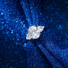 Silver 925 Sterling Eggshaped Geometric Electroplated Zircon Ring For Women