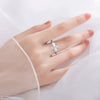 Silver 925 Sterling Eggshaped Geometric Electroplated Zircon Ring For Women