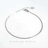 Silver 925 Sterling Simple Round Snake Bone Chain Bracelet With Geometric Pattern Electroplated For Women