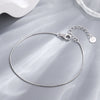 Silver 925 Sterling Simple Round Snake Bone Chain Bracelet With Geometric Pattern Electroplated For Women