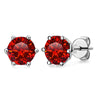 Silver Synthetic Moissanite Round Classic Sixclaw Earrings