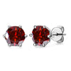 Silver Synthetic Moissanite Round Classic Sixclaw Earrings