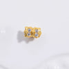 Silver Threedimensional Flower Bow Bead Accessories For Diy Bracelet And Necklace With Zirconia