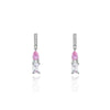 Silver 925 Threepiece Set Of Necklace Earrings And Ring With Geometric Pattern And Diamond Design