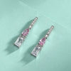 Silver 925 Threepiece Set Of Necklace Earrings And Ring With Geometric Pattern And Diamond Design
