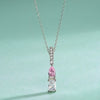 Silver 925 Threepiece Set Of Necklace Earrings And Ring With Geometric Pattern And Diamond Design