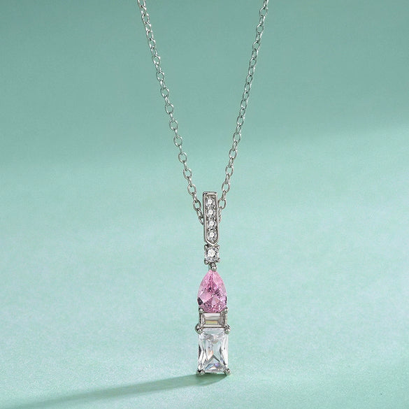 Silver 925 Threepiece Set Of Necklace Earrings And Ring With Geometric Pattern And Diamond Design