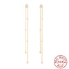 Silver Triangular Letter Love Geometric Tassel Long Chain Ear Line Earrings For Women