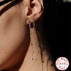 Silver Triangular Letter Love Geometric Tassel Long Chain Ear Line Earrings For Women