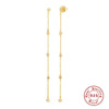Silver Triangular Letter Love Geometric Tassel Long Chain Ear Line Earrings For Women